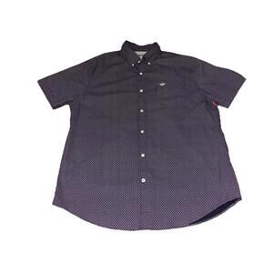 Dockers Shirt Men's Adult XL Short Sleeve Button Down Casual Purple Collared